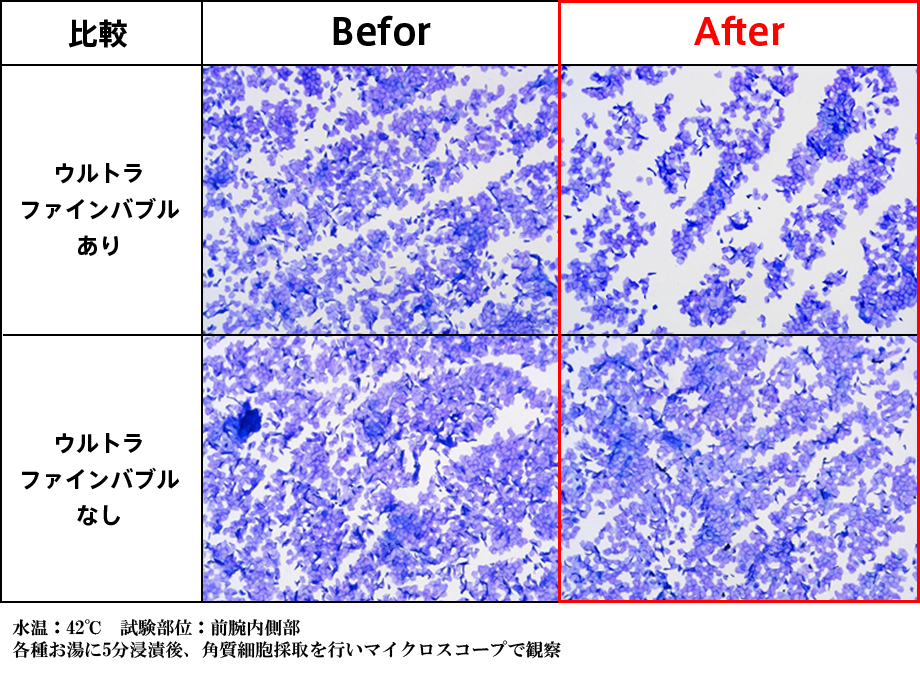 微細な泡が角質を除去透明感が増した肌への画像